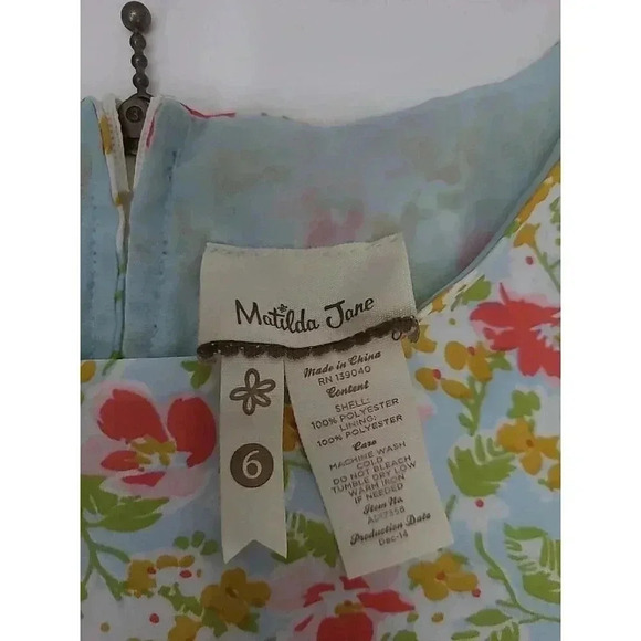 Matilda Jane Mini Dress Women's Size 6 Floral Back Zipper - Picture 5 of 6